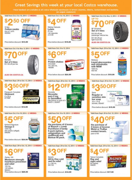 Costco Weekly Handout Instant Savings Coupons West (Oct 6-12)