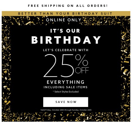 Dynamite Birthday Sale - 25 Off Your Purchase + Free Shipping (Oct 24-26)