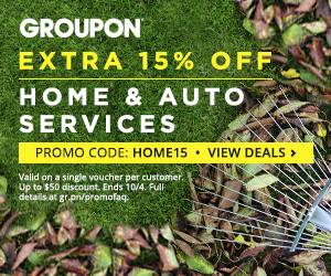 Groupon Extra 15 Off Home or Auto Services Deal Promo Code (Oct 3-4)