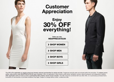 Mexx Customer Appreciation Sale - 30 Off Everything Sitewide (Until Oct 29)