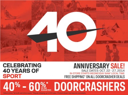 Sport Chek 40th Anniversary Sale (Oct 22-27)