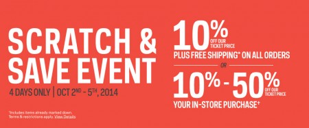 Sport Chek Scratch and Save Event (Oct 2-5)