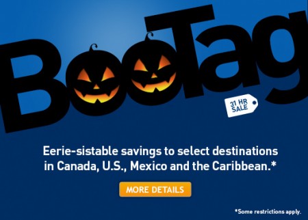 WestJet 31-Hour BooTag Seat Sale (Book by Oct 31)