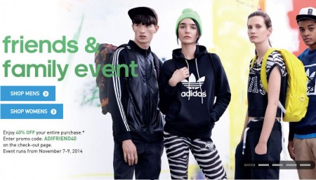 Adidas Friends and Family Event 40 Off Your Entire Purchase (Nov 7-9)