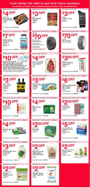 Costco Weekly Handout Instant Savings Coupons East (Nov 3-9)