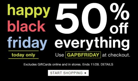 GAP Black Friday Sale - 50 Off Everything Promo Code (Nov 28)