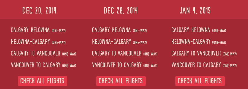 JumpOn Holiday Flight Schedule