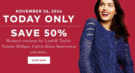 TheBay One Day Sale - 50 Off Women's Sweaters (Nov 26)