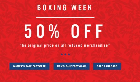 ALDO Boxing Week Sale - 50 Off Original Price on all Reduced Merchandise (Dec 26 - Jan 4)