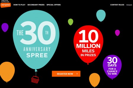 Aeroplan 30th Anniversary Spress - 10 Million Miles in Prizes (Untill Dec 23)