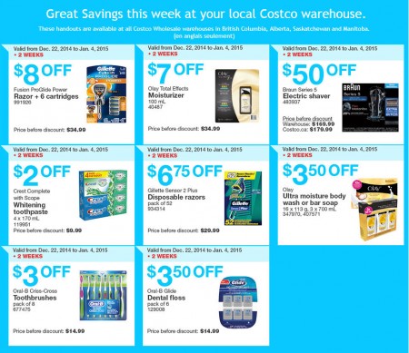 Costco Weekly Handout Instant Savings Coupons (Dec 22 - Jan 4)