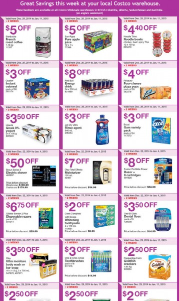 Costco Weekly Handout Instant Savings Coupons (Dec 29 - Jan 11)