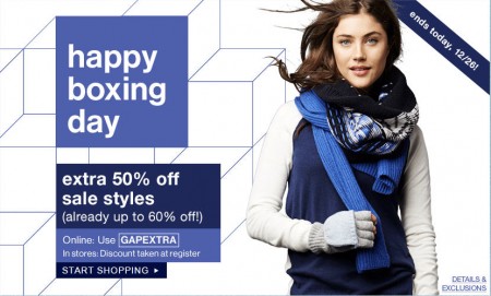 GAP 40 Off Online, Extra 50 Off Sale Styes (Dec 26)