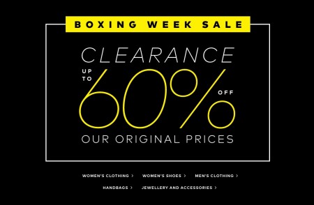 Hudson's Bay Boxing Week Sale - Save up to 60 Off