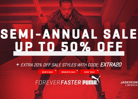 PUMA Semi-Annual Sale - Up to 50 Off + Extra 20 Off Promo Code (Dec 26-29)