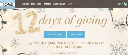 TOMS Buy More, Save More Event - Save up to 30 Off (Dec 2-13)