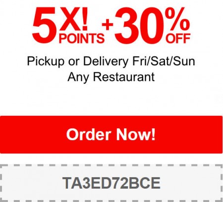 TasteAway 30 Off Restaurant Pickup or Delivery Order Promo Code (Dec 12-14)