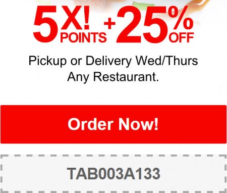 TasteAway Promo Code - 25 Off Restaurant Pickup or Delivery Orders (Dec 17-18)