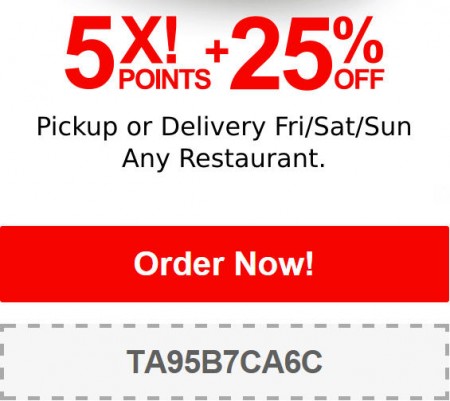 TasteAway Promo Code - 25 Off Restaurant Pickup or Delivery Orders (Dec 26-28)