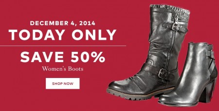 TheBay One Day Sale - 50 Off Women's Boots (Dec 4)