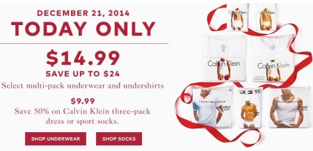 TheBay Today Only - $14.99 for Multi-Pack Underwear and Undershirts - Save up to $24 (Dec 21)