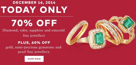 TheBay Today Only - 70 Off Diamond, Ruby, Sapphire and Emerald Fine Jewellery (Dec 16)