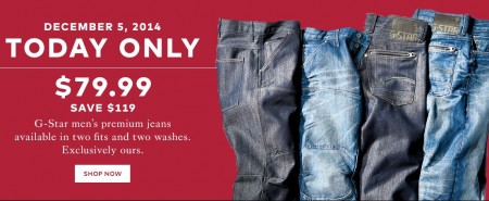 TheBay Today Only - $79.99 for G-Star Men's Premium Jeans - Save $119 Off (Dec 5)