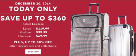 TheBay Today Only - Save up to $360 on Select Luggage (Dec 20)