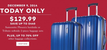 TheBay Today Only - Save up to $440 Off Samsonite 2-Piece Luggage Set - Only $129.99 (Dec 9)