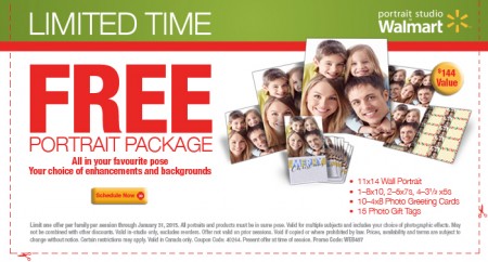 Walmart Portrait Studio FREE Portrait Package with Printable Coupon - $144 Value (Until Jan 31)