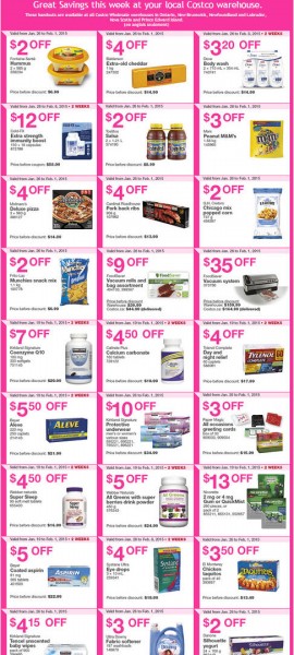 Costco Weekly Handout Instant Savings Coupons EAST (Jan 26 - Feb 1)