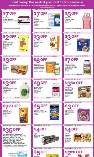 Costco Weekly Handout Instant Savings Coupons (Jan 12-18)