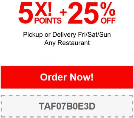 TasteAway Promo Code - 25 Off Any Restaurant Pickup or Delivery (Jan 29 - Feb 1)