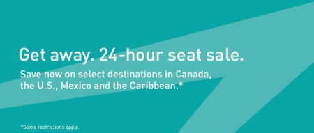 WestJet 24 Hour Seat Sale (Jan 22)