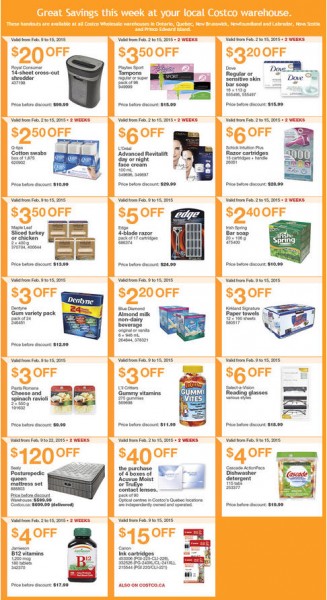 Costco Weekly Handout Instant Savings Coupons EAST (Feb 9-15)