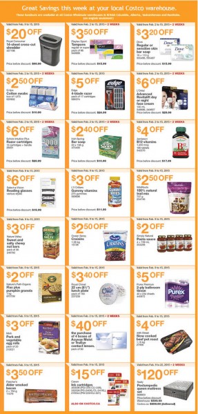 Costco Weekly Handout Instant Savings Coupons (Feb 9-15)