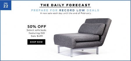 Hudson's Bay Today Only - 50 Off Select Sofa Beds (Feb 22)