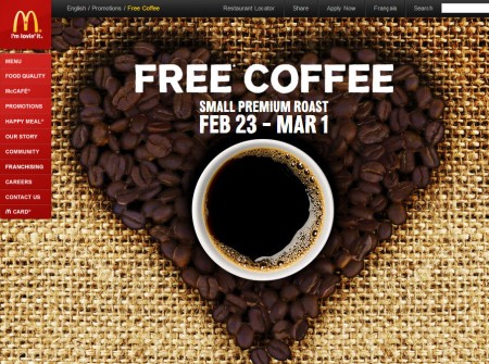 McDonalds Canada FREE Coffee (Feb 23- Mar 1)