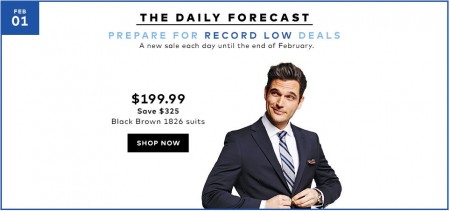 TheBay Today Only - $199.99 for Black Brown 1826 Suits - Up to 62 Off (Feb 1)