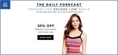 TheBay.com Today Only - 30 Off Women's Swimwear and Cover-Ups (Feb 5)