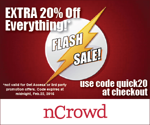 nCrowd Flash Sale - Extra 20 Off Everything Promo Code (Feb 20-22)