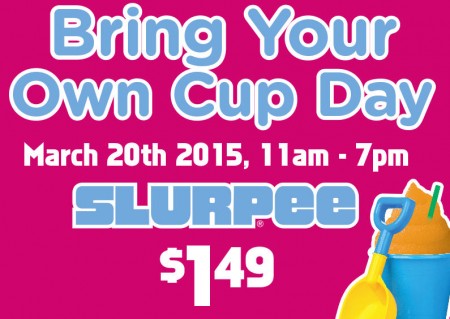 7-Eleven Bring Your Own Cup Day - $1.49 for Any Cup Slurpee (Mar 20)