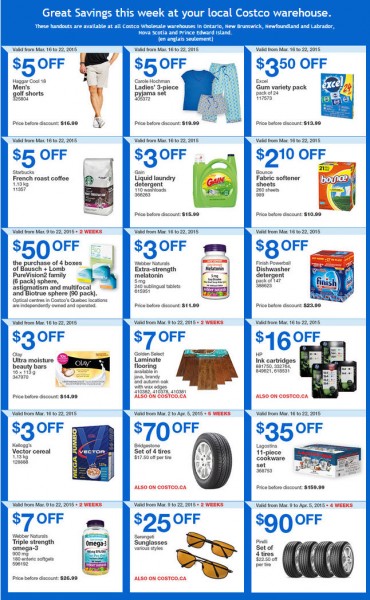 Costco Weekly Handout Instant Savings Coupons East (Mar 16-22)