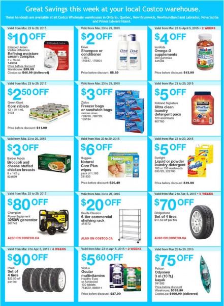 Costco Weekly Handout Instant Savings Coupons East (Mar 23-29)