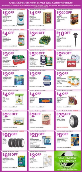 Costco Weekly Handout Instant Savings Coupons East (Mar 30 - Apr 5)