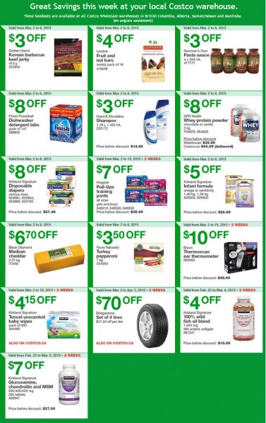 Costco Weekly Handout Instant Savings Coupons West (Mar 2-8)