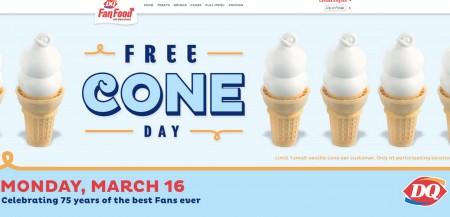 Dairy Queen FREE Cone Day (Mar 16)