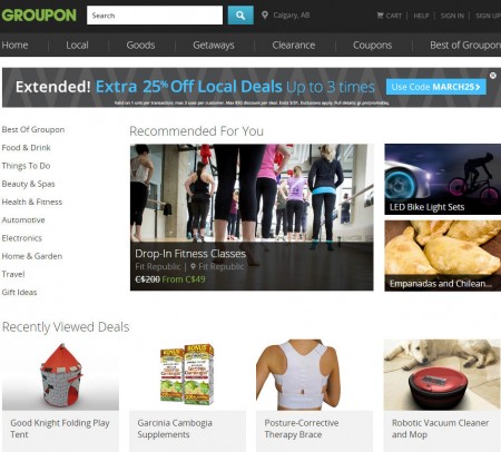 Extended Groupon's Best Promo Code Extra 25 Off Local Deals (Mar 31 only)