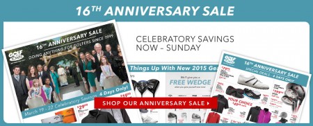 Golf Town 16th Anniversary Sale (Mar 19-22)