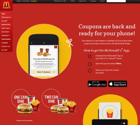 McDonald's Canada New McDonalds Coupons (Until Apr 12)